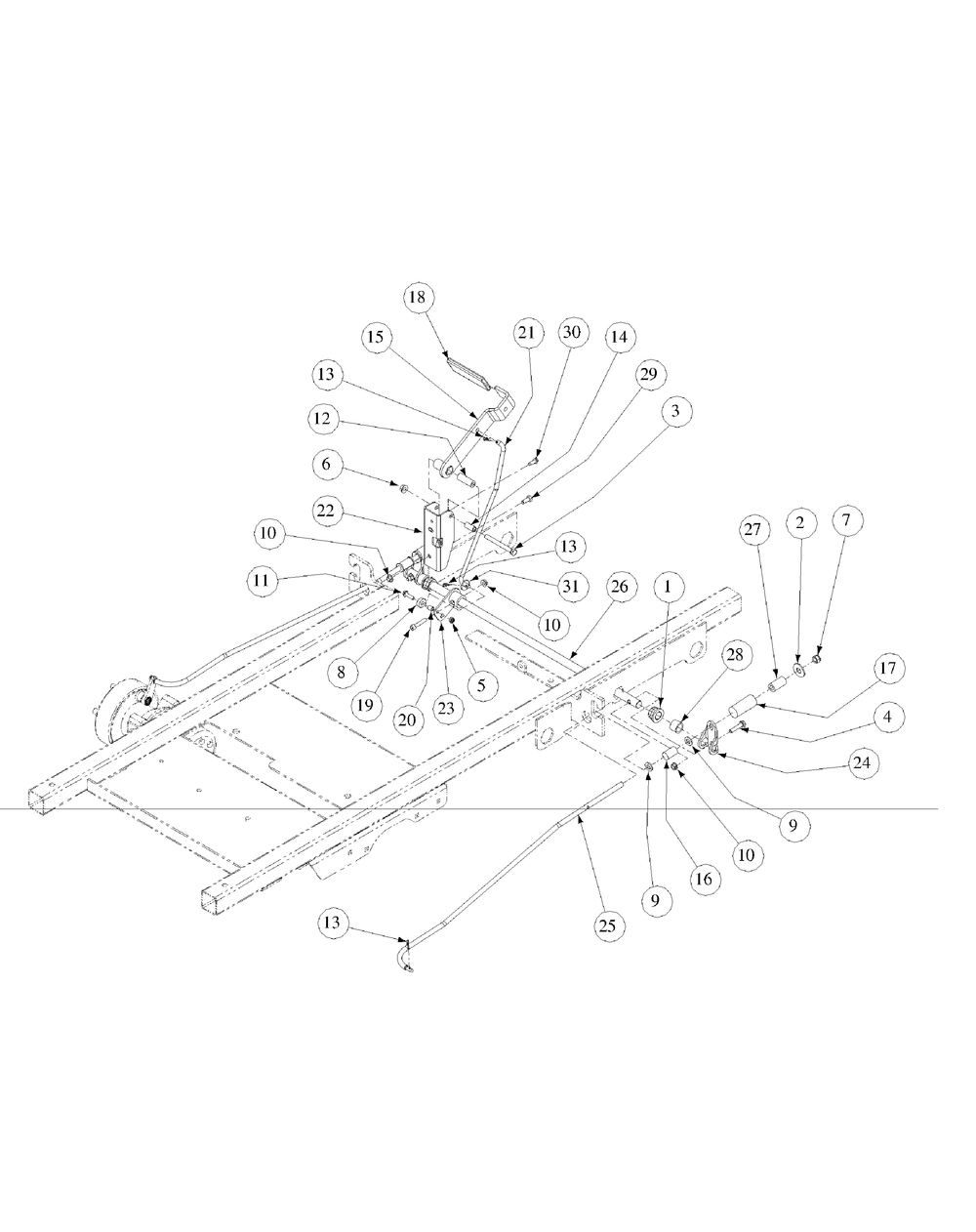 Brake Assembly Diagram and Parts List for M72-KW LC-53AB5GFZ750-29HP-DFI-OHV-LC Cub Cadet Lawn Tractor